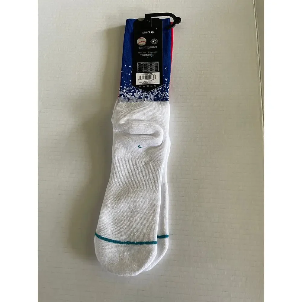 STANCE RED WHITE BLUE RANGERS FADE CREW SOCKS SIZE L NEW